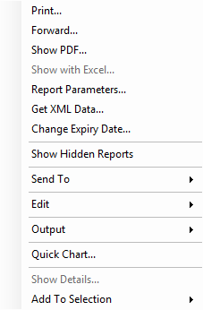 Report Archive Context Menu