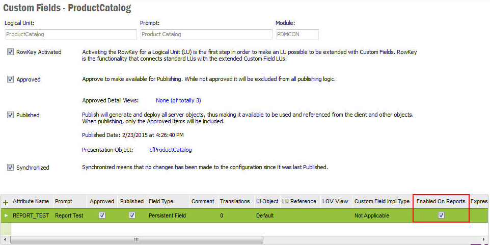 Enable Custom Fields In Reports