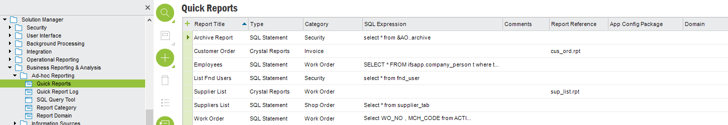 Quick Reports