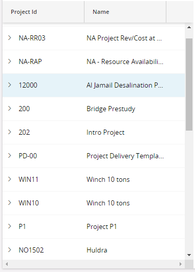 Gantt Chart - Data Grid