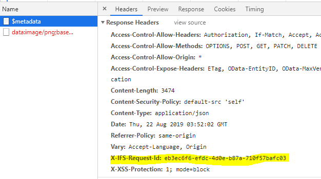 X-IFS-Request-Id Response Header