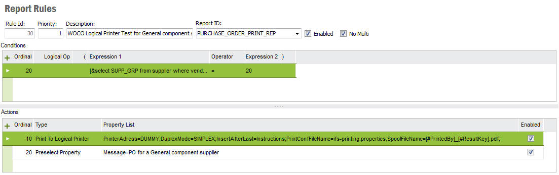 Report Rule Detail