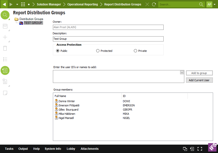 Report Distribution Group